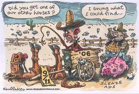 Pentekening Amerika - Republikeinse reclame (lijst optie), Antiek en Kunst, Kunst | Tekeningen en Fotografie, Verzenden