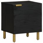 vidaXL Nachtkastje 40x33x46 cm massief mangohout zwart, Huis en Inrichting, Verzenden, Nieuw
