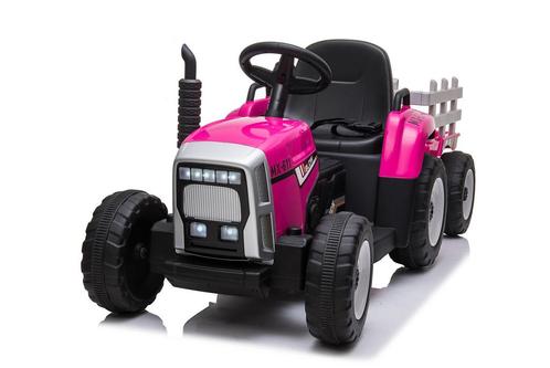 Veilige roze elektrische tractor met aanhanger - CE gecer..., Kinderen en Baby's, Speelgoed | Buiten | Accuvoertuigen, Nieuw, Ophalen of Verzenden
