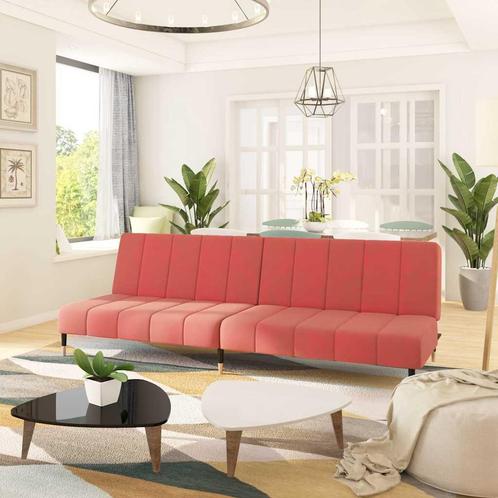 vidaXL Slaapbank 2-zits fluweel roze, Huis en Inrichting, Zetels | Zetels, Nieuw, Verzenden