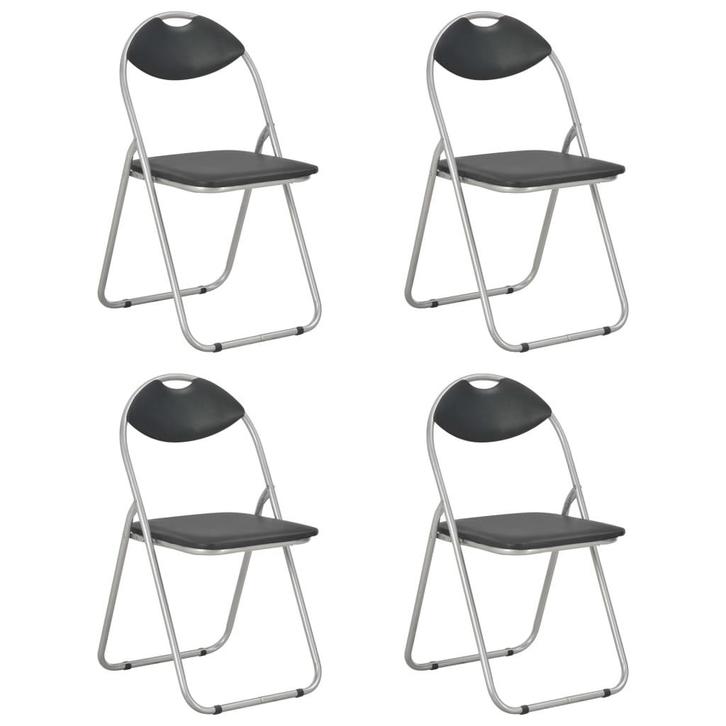 vidaXL Eetkamerstoelen inklapbaar 4 st kunstleer zwart, Huis en Inrichting, Stoelen, Nieuw, Verzenden