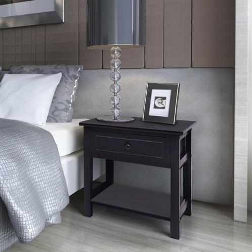 vidaXL Nachtkastje hout zwart, Huis en Inrichting, Slaapkamer | Nachtkastjes, Nieuw, Verzenden