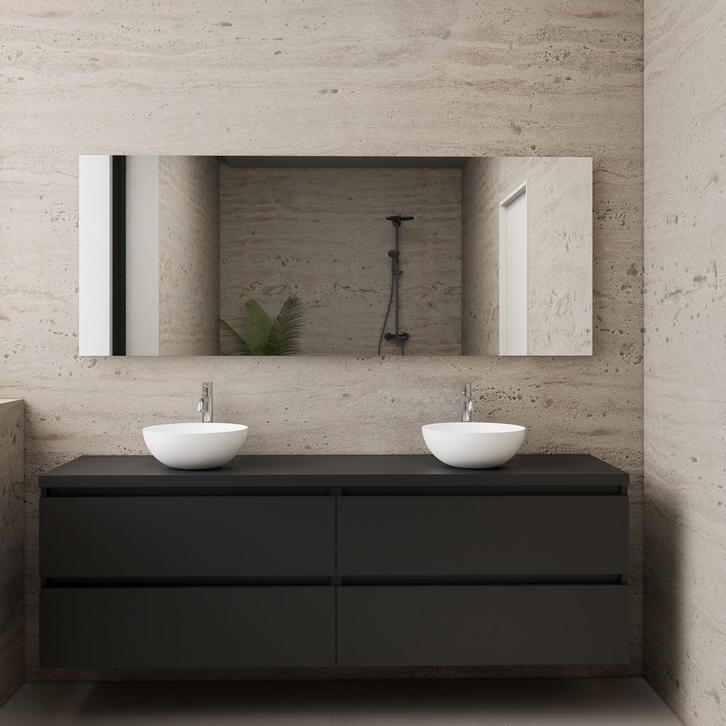 ACTIE BWS Badmeubel | Paris | Mat Zwart | 160 cm | met, Doe-het-zelf en Bouw, Sanitair, Bad, Nieuw, Ophalen of Verzenden