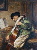 Ferdinand Roybet (1840-1920) - Le violoncelliste, Antiek en Kunst, Kunst | Schilderijen | Klassiek