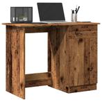 vidaXL Bureau 100x50x76 cm bewerkt hout oud houtkleurig, Huis en Inrichting, Verzenden, Nieuw