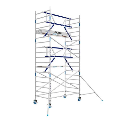 AGS Pro rolsteiger ASC 135 x 250 x 6,2wh enkelzijdig, Doe-het-zelf en Bouw, Steigers, Rolsteiger of Kamersteiger, Nieuw, 5 meter of hoger