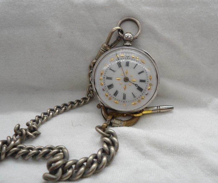 Pronto - Silver Pocket watch Key - 1850-1900, Handtassen en Accessoires, Horloges | Heren