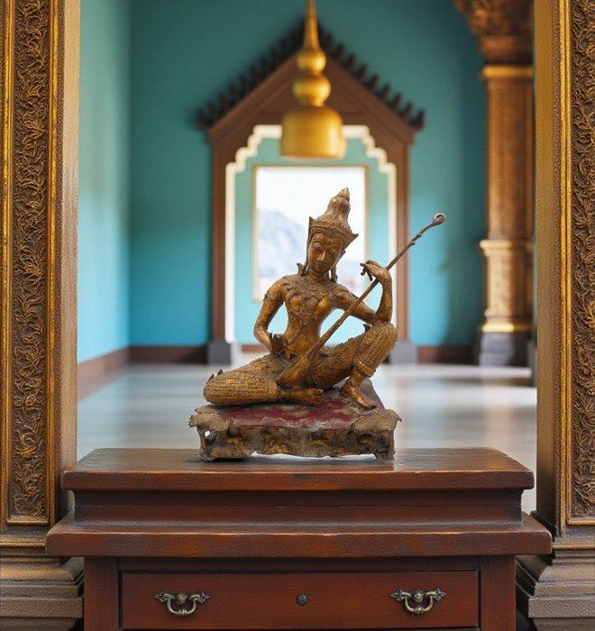 musicien in bronzo di Antigue balinese budiste placcato oro, Antiek en Kunst, Kunst | Niet-Westerse kunst