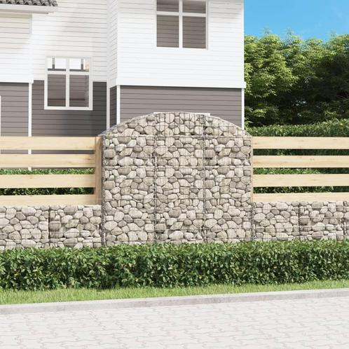 vidaXL Panier de gabions arqué 150x30x140/160 cm Fer, Jardin & Terrasse, Pots de fleurs, Neuf, Envoi