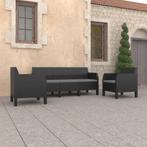vidaXL 3-delige Loungeset met kussens PP rattan, Tuin en Terras, Tuinsets en Loungesets, Verzenden, Nieuw, Loungeset