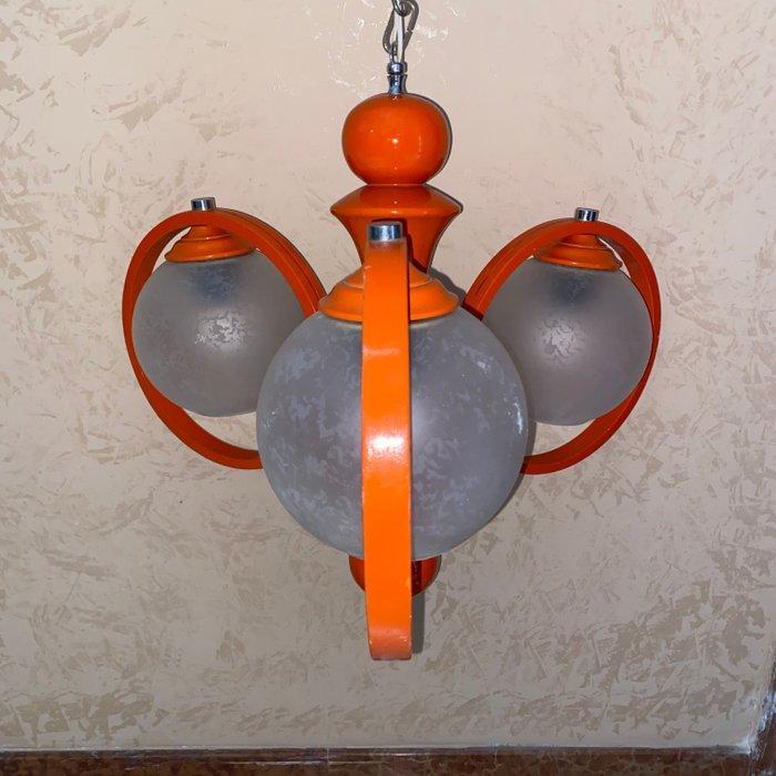 Kroonluchter - Glas, Hout - Anni 60 Atomic, Antiek en Kunst, Curiosa en Brocante