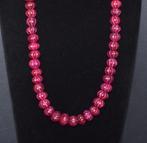 Lourd COLLIER 1 rij parels 10 x 15 mm en robijn - 675