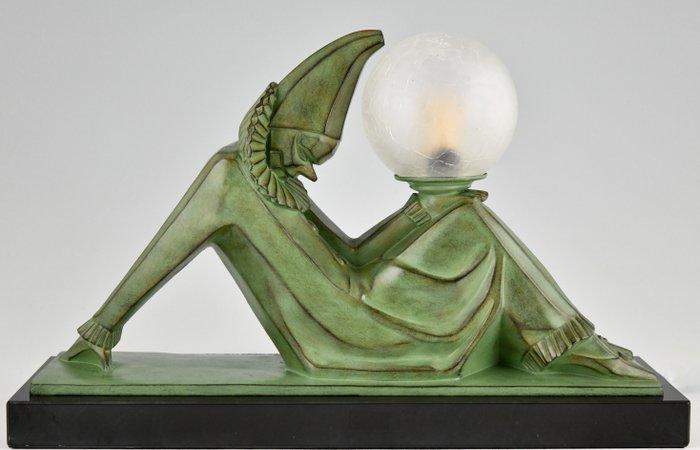 Max Le Verrier - Marcel Bouraine - Lampe - Marbre, Métal,, Antiek en Kunst, Antiek | Meubels | Stoelen en Sofa's