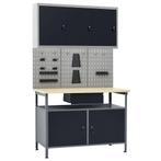 vidaXL Werkbank met drie wandpanelen en een kast, Doe-het-zelf en Bouw, Verzenden, Nieuw