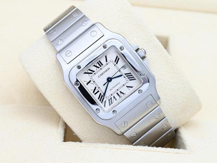 Cartier Santos Ref. 2319 Year 2010s (Box), Handtassen en Accessoires, Horloges | Heren, Staal, Zo goed als nieuw, Goud, Overige merken
