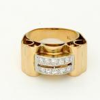 Ring - 18 karaat Geel goud, Witgoud -  0.10ct. tw. Diamant