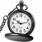 Fako® - Zakhorloge - XXL - Classic - Ø 47mm - Zwart, Handtassen en Accessoires, Horloges | Heren, Verzenden, Nieuw