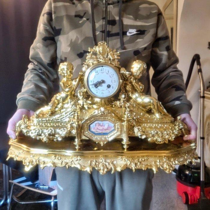 Horloge de table Style Louis XIV Bronze, Porcelaine -, Antiek en Kunst, Antiek | Klokken