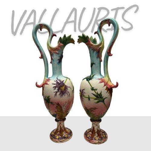 Vallauris - Kruik (2) - Delphin Massier - Keramiek - paar, Antiek en Kunst, Antiek | Glaswerk en Kristal