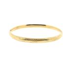 Gouden slavenarmband met gravures; Maat M, Handtassen en Accessoires, Armbanden, Ophalen of Verzenden, Gebruikt, Overige kleuren