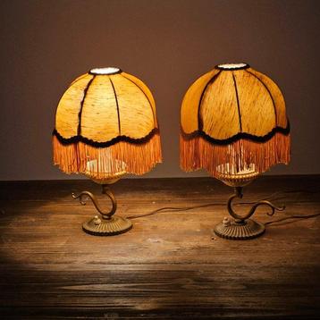 Lampe de table de chevet (2) - putto - En alliage, Textile -