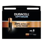Duracell batterij alk optimum aa 8x, Doe-het-zelf en Bouw, Elektriciteit en Kabels, Nieuw