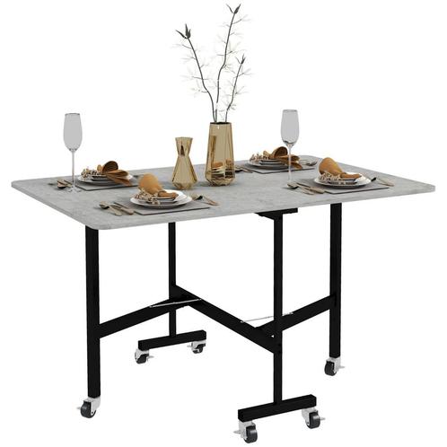 TRUUSK Opvouwbare Eettafel Met Wielen - Voor 4-6 Personen -, Huis en Inrichting, Tafels | Eettafels, Verzenden