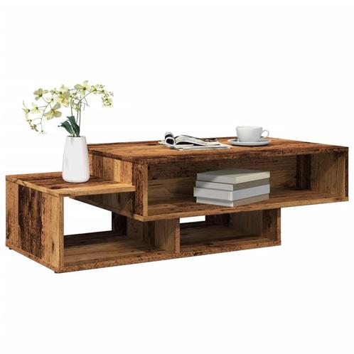 vidaXL Salontafel 105x55x32 cm bewerkt hout oud houtkleurig, Huis en Inrichting, Tafels | Salontafels, Nieuw, Verzenden
