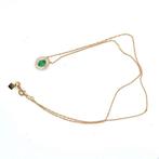 Collier - 18 carats Or jaune Émeraude - Diamant - IGI, Bijoux, Sacs & Beauté