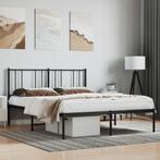 vidaXL Bedframe met hoofdbord metaal zwart 140x200 cm, Huis en Inrichting, Slaapkamer | Bedden, Verzenden, Nieuw