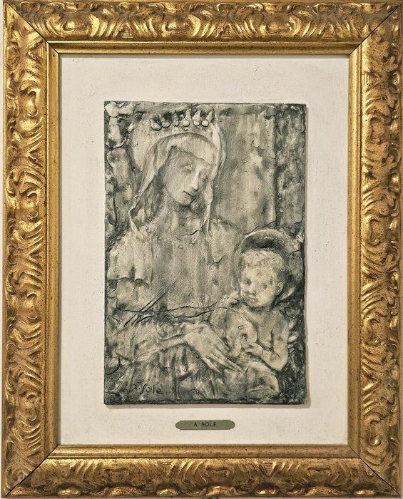 Antonio Sole (1933-2020) - Madonna con Bambino, Antiek en Kunst, Kunst | Schilderijen | Klassiek