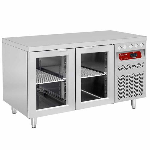 Koeltafel geventileerd, 2 glazen deuren GN 1/1, 260 Lit., Zakelijke goederen, Horeca | Keukenapparatuur, Koelen en Vriezen, Verzenden
