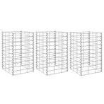 vidaXL Gabion plantenbakken 3 st verhoogd 30x30x50 cm ijzer, Tuin en Terras, Verzenden, Nieuw