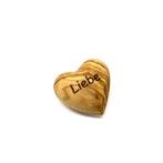 Set van 5 hartjes met gravure LOVE gemaakt van olijfhout