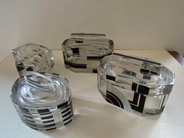 Sieradendoos (4) - Glas - Art deco juwelen potjes, Antiek en Kunst