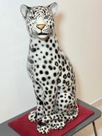 Beeld, Leopardo bianco e nero - 91 cm - Keramiek