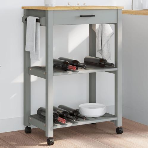 vidaXL Keukentrolley MONZA 60x40x90 cm massief grenenhout, Huis en Inrichting, Keuken | Keukenbenodigdheden, Nieuw, Verzenden