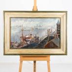J.C.M. Scheffer (XX) - Stadsgezicht haven, Antiek en Kunst