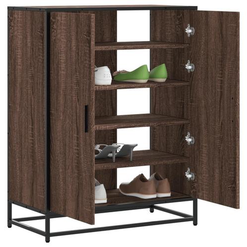 vidaXL Schoenenkast 75x38x97,5 cm bewerkt hout en metaal, Huis en Inrichting, Kasten | Schoenenkasten, Nieuw, Verzenden