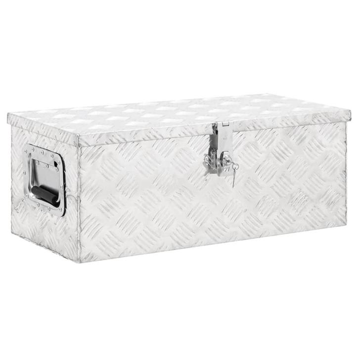 vidaXL Opbergbox 70x31x27 cm aluminium zilverkleurig, Doe-het-zelf en Bouw, Gereedschapskisten, Nieuw, Verzenden