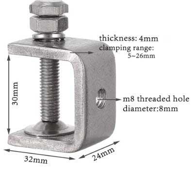 Schroefklem 304 RVS  Balkklem, Tuin en Terras, Overige Tuin en Terras, Verzenden