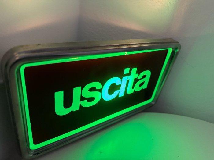 Groene verlichte nooduitgangsbord - Cartello luminoso da, Antiek en Kunst, Antiek | Wandborden en Tegels