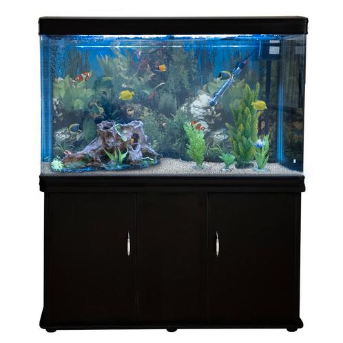 Aquarium 300 L Zwart + Meubel - Starterset - Wit grind, Dieren en Toebehoren, Vissen | Aquaria en Toebehoren, Verzenden