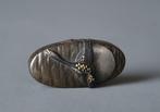 Fuchi-kashira  set - Shibuichi, Shokudo - Japan - Laat Edo