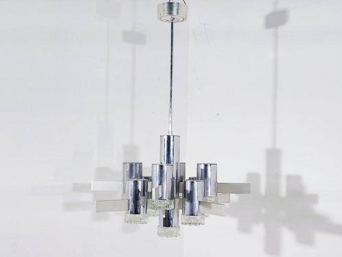 Gaetano Sciolari - Kroonluchter - Glas, Staal, Antiek en Kunst, Antiek | Verlichting