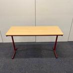 schooltafel, leraartafel 130x50 cm, licht beuken - rood, Gebruikt