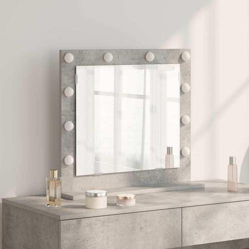 vidaXL Make-up Spiegel met LED-verlichting Betonnen Grijs, Huis en Inrichting, Woonaccessoires | Spiegels, Nieuw, Verzenden