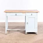 Vintage Bureau | Oud buro | Houten bureau lichtblauw