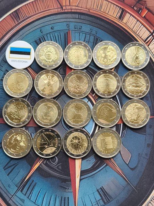 Estland. 2 Euro 2012/2025 (18 coins) (Zonder Minimumprijs), Postzegels en Munten, Munten | Europa | Euromunten