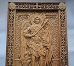 Icoon - Prachtige houten beeldje van aartsengel Michael. -, Antiek en Kunst